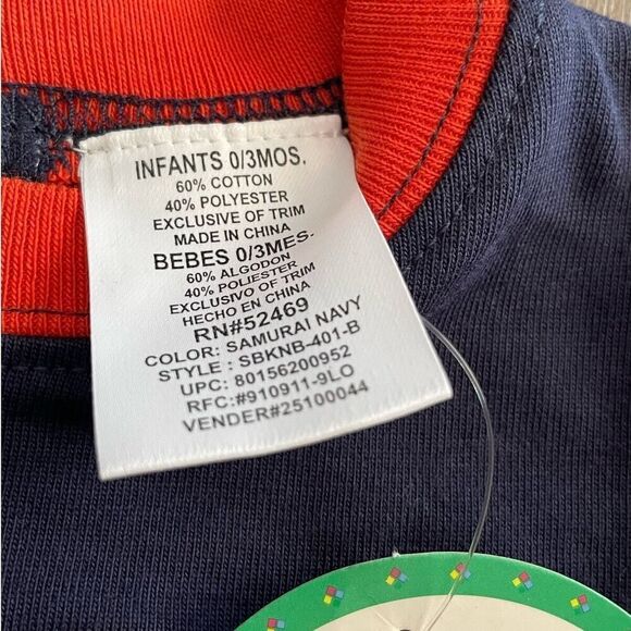 Vintage 2003 Simply Basic Boys 0-3M Dinosaur Blue Red One Piece Outfit NOS NWT - Picture 4 of 4